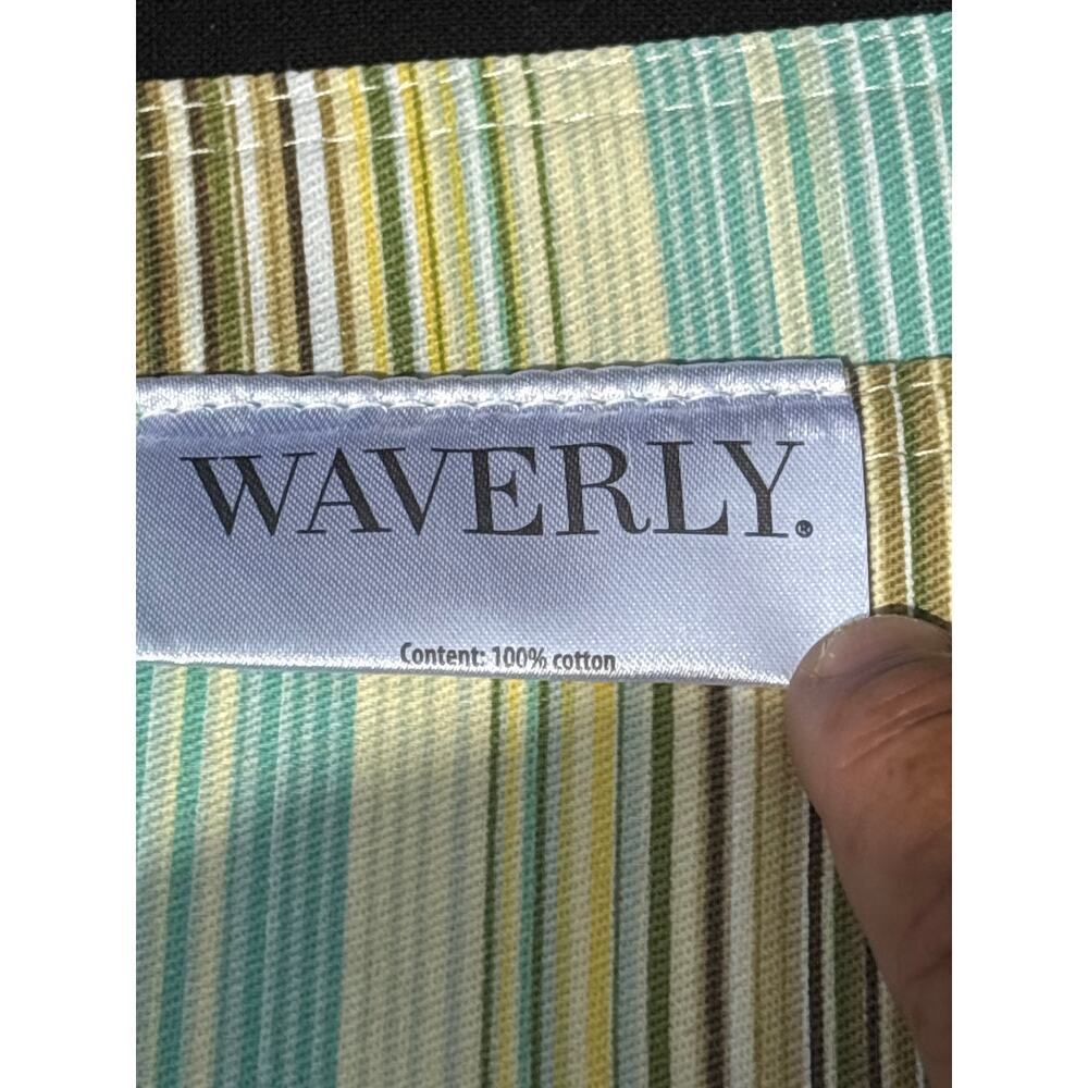 Waverly Inspirations Placemats Set of 6 Green Paisley Boho Cottage Reversible. - Picture 6 of 7